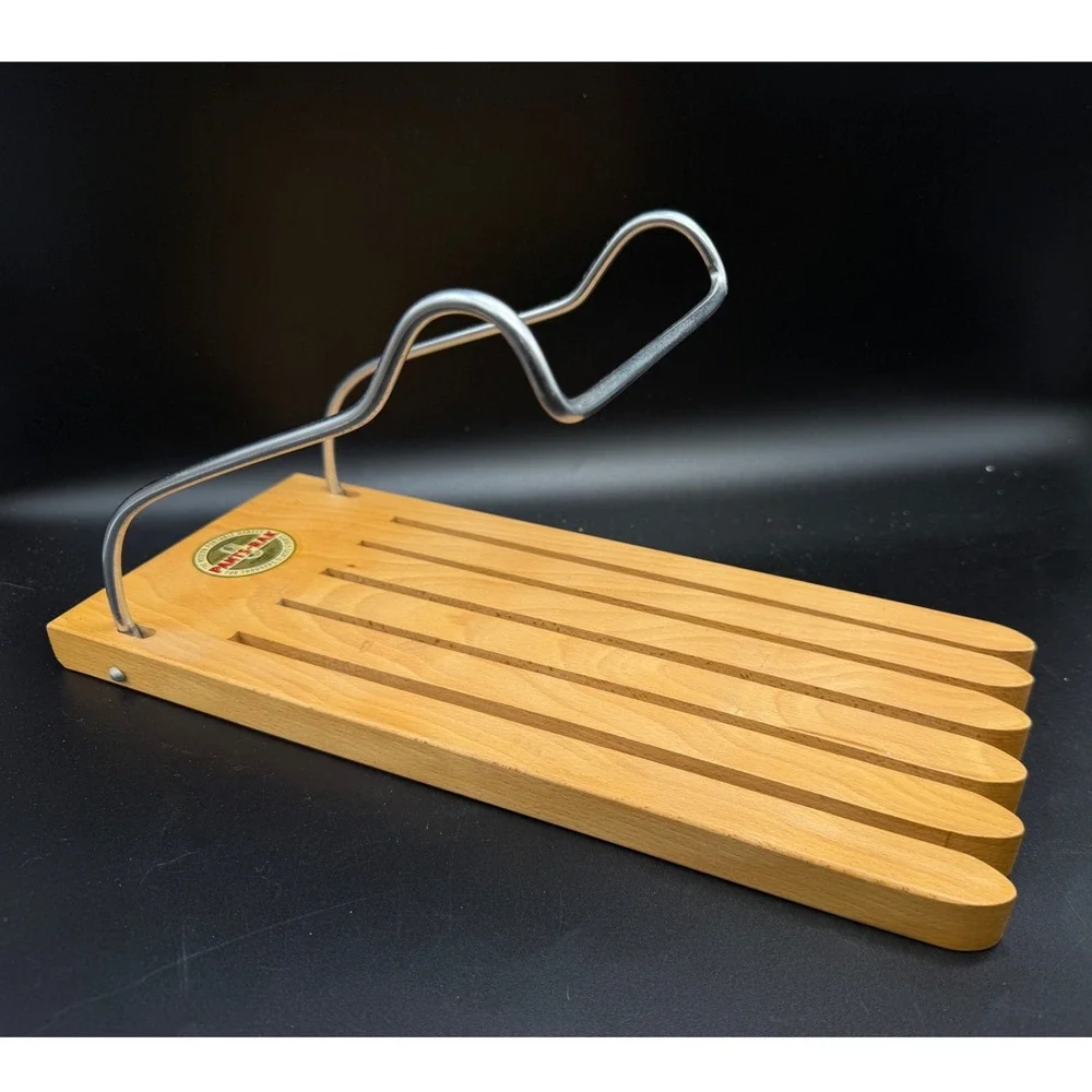 Vintage Pants-Rak Wood Trouser Hanger Glines Co Glenbrook Conn Portable 5 Slot